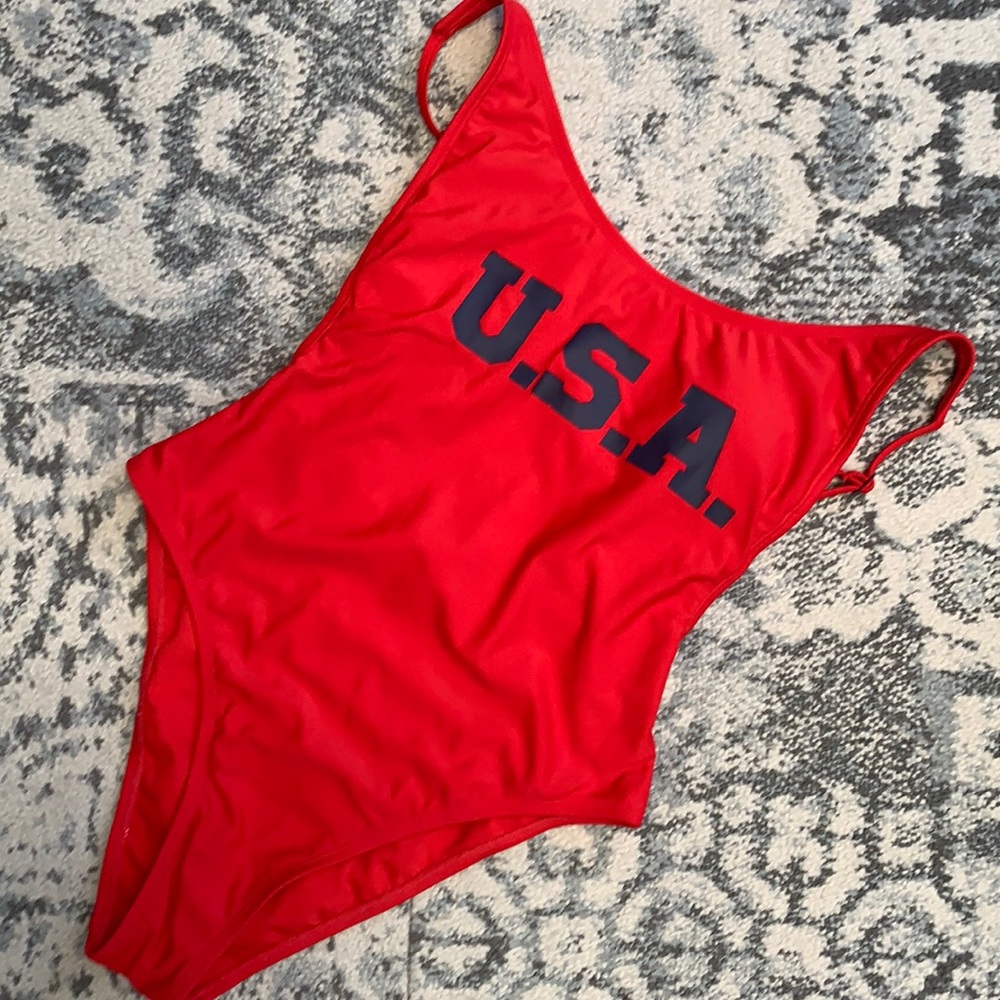 Xhilaration Swimsuit Red USA Small NWOT